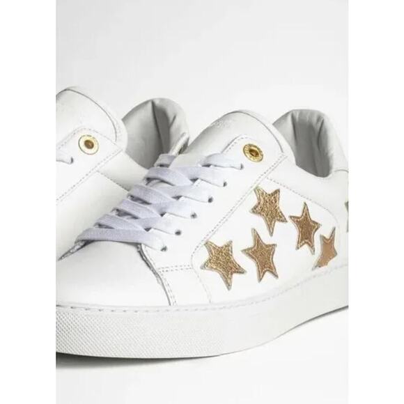 Zadig & Voltaire ZV1747 Smooth Calfskin Star Sneakers Size 40/ 9 US - Picture 2 of 9